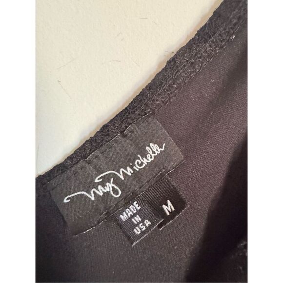 Vintage My Michelle black floral lace v neck slip dress sz M whimsigoth witchy g - Picture 6 of 6